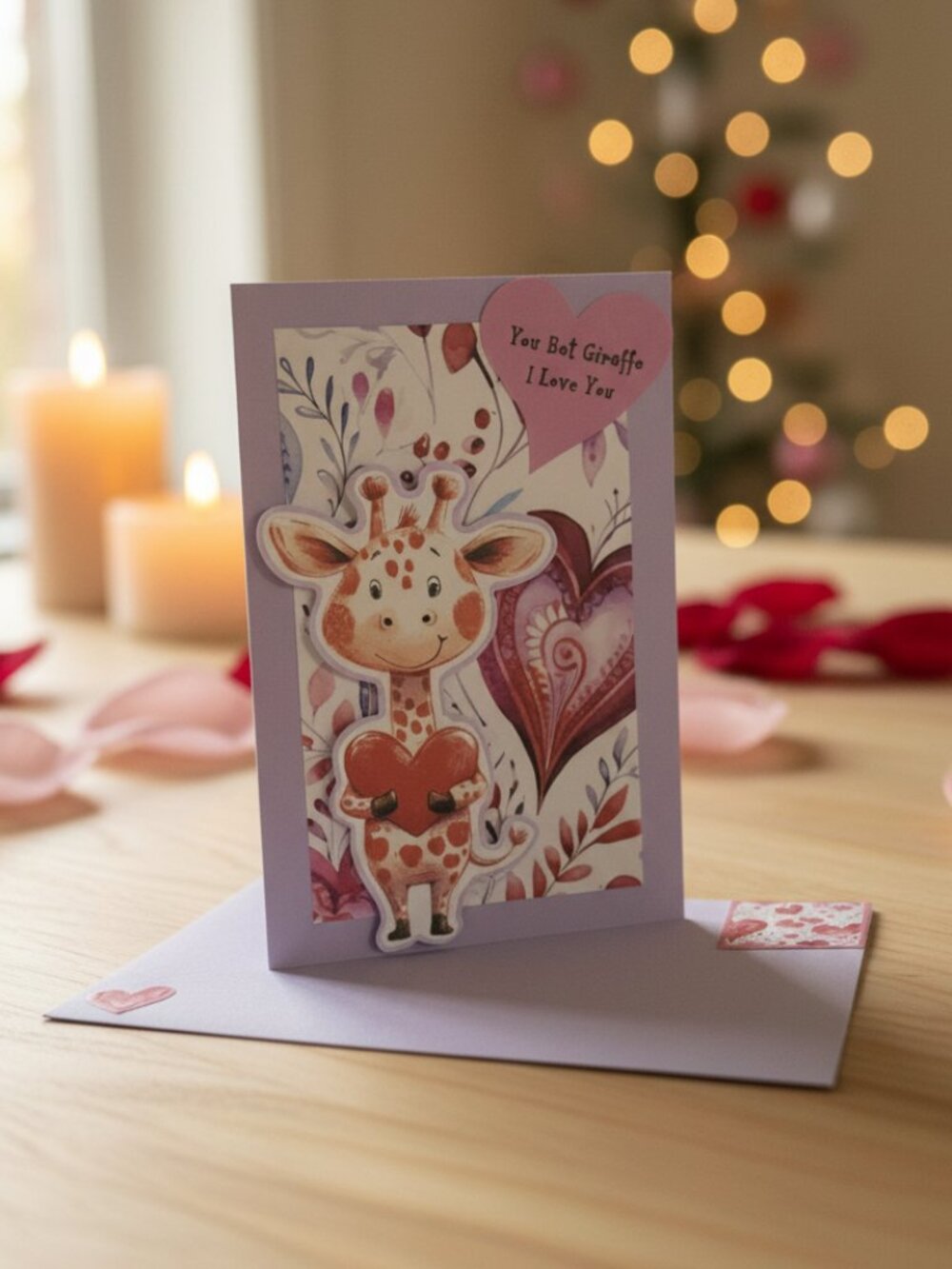 Funny Valentine's Day Card | You Bet Giraffe I Love You | Giraffe Greeting Card